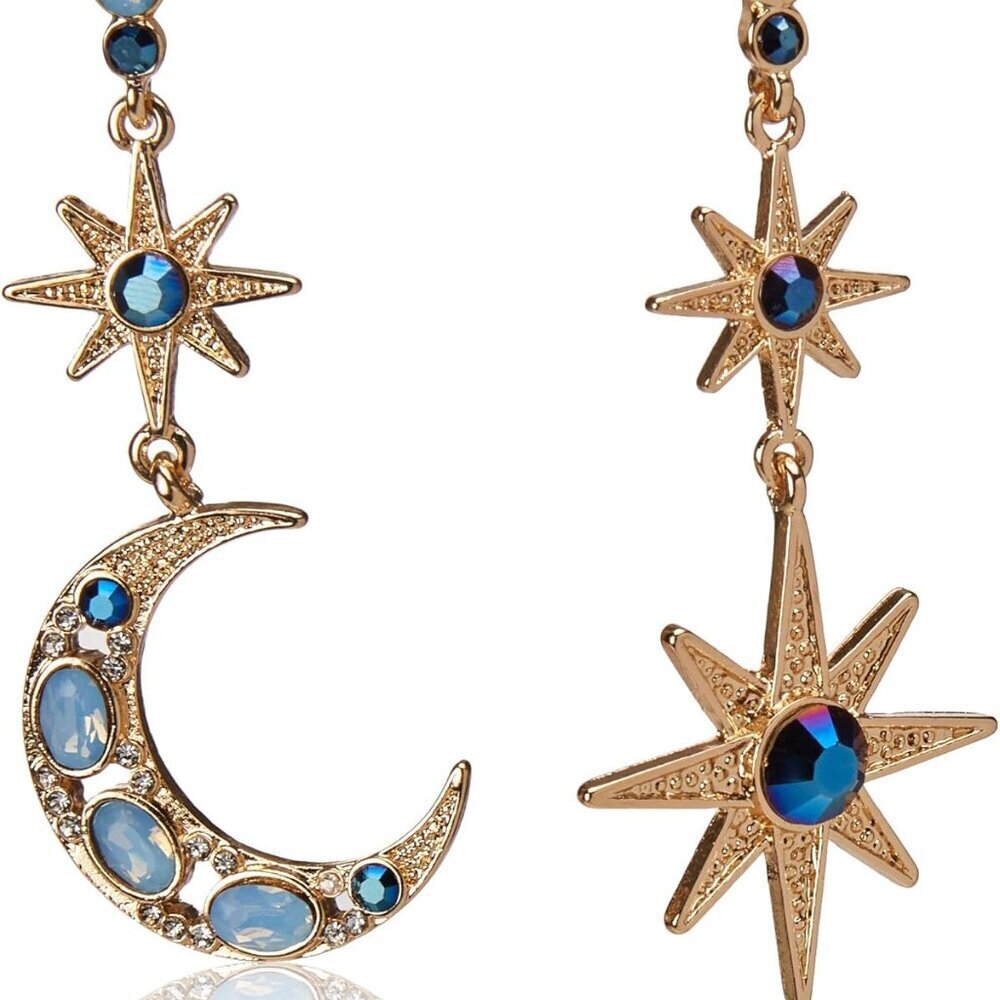 Celestial Moon & Star Drop Earrings